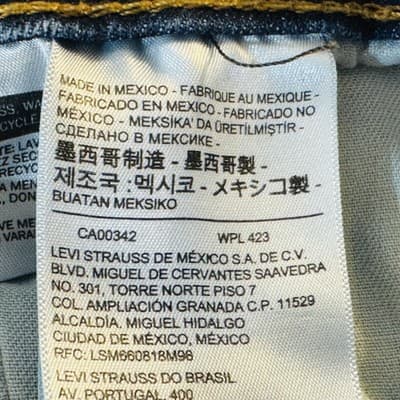 Levis 505 Jeans Mens 36x32 Blue Medium Wash Straight Denim Zip Fly - Thumbnail 4