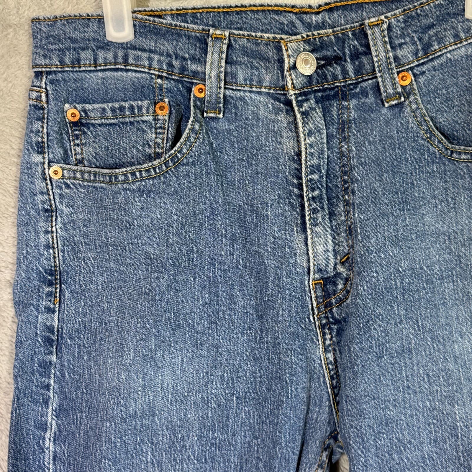 Levis 505 Jeans Mens 32x32 Regular Fit Straight Leg Blue Denim Zip Fly Classic - Thumbnail 3