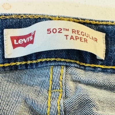 Vintage Levis 502 Jeans Mens 34x28 Blue Medium Wash Tapered Denim Stretch - Thumbnail 5