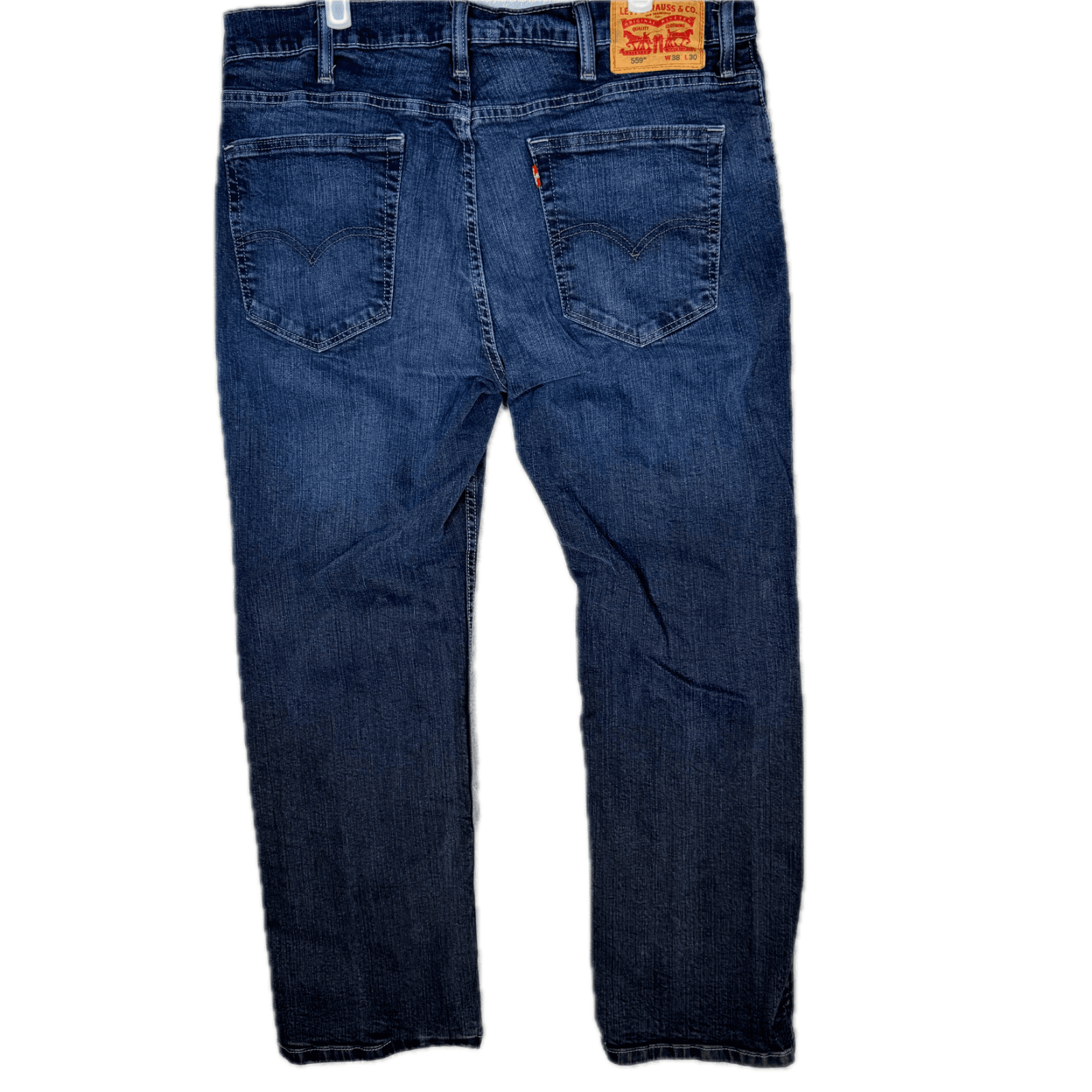 Levi's 559 Men's Jeans 38x30 Blue Denim Relaxed Straight Leg Whiskered - Thumbnail 2