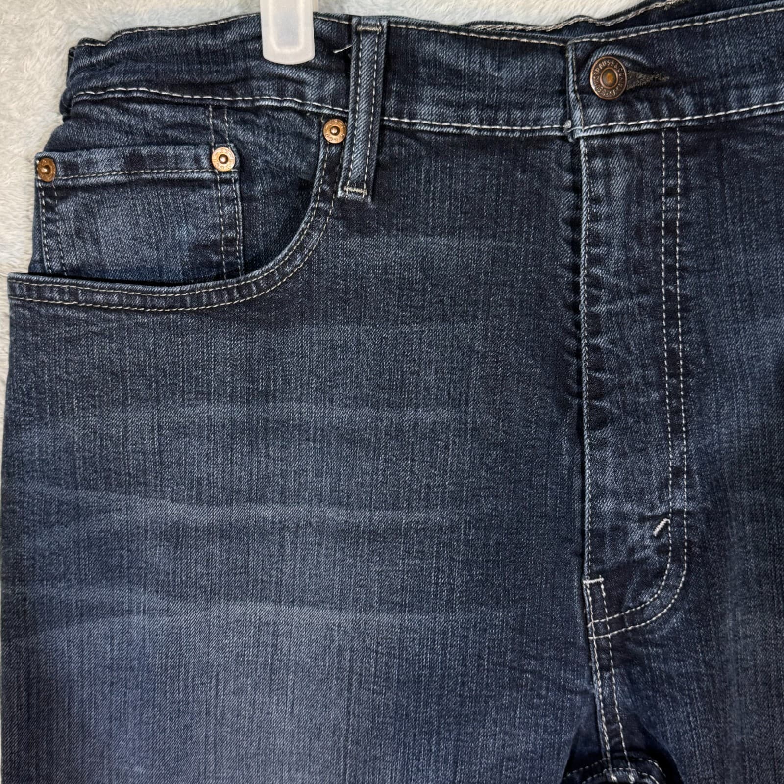 Levi's 559 Men's Jeans 38x30 Blue Denim Relaxed Straight Leg Whiskered - Thumbnail 3