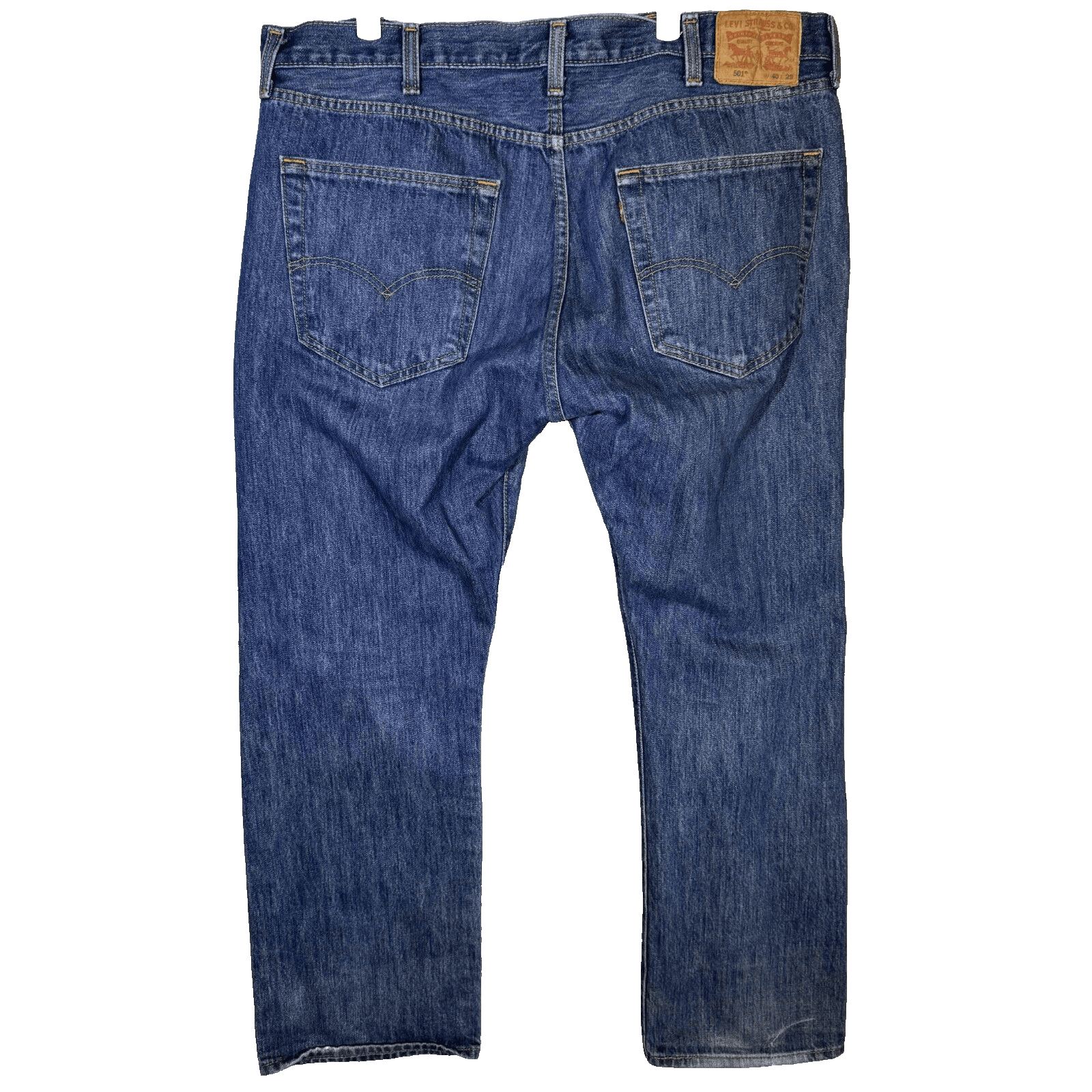 Levi’s 501 Men’s Jeans 40x29 Blue Denim 100% Cotton Button Fly Straight Leg - Thumbnail 2