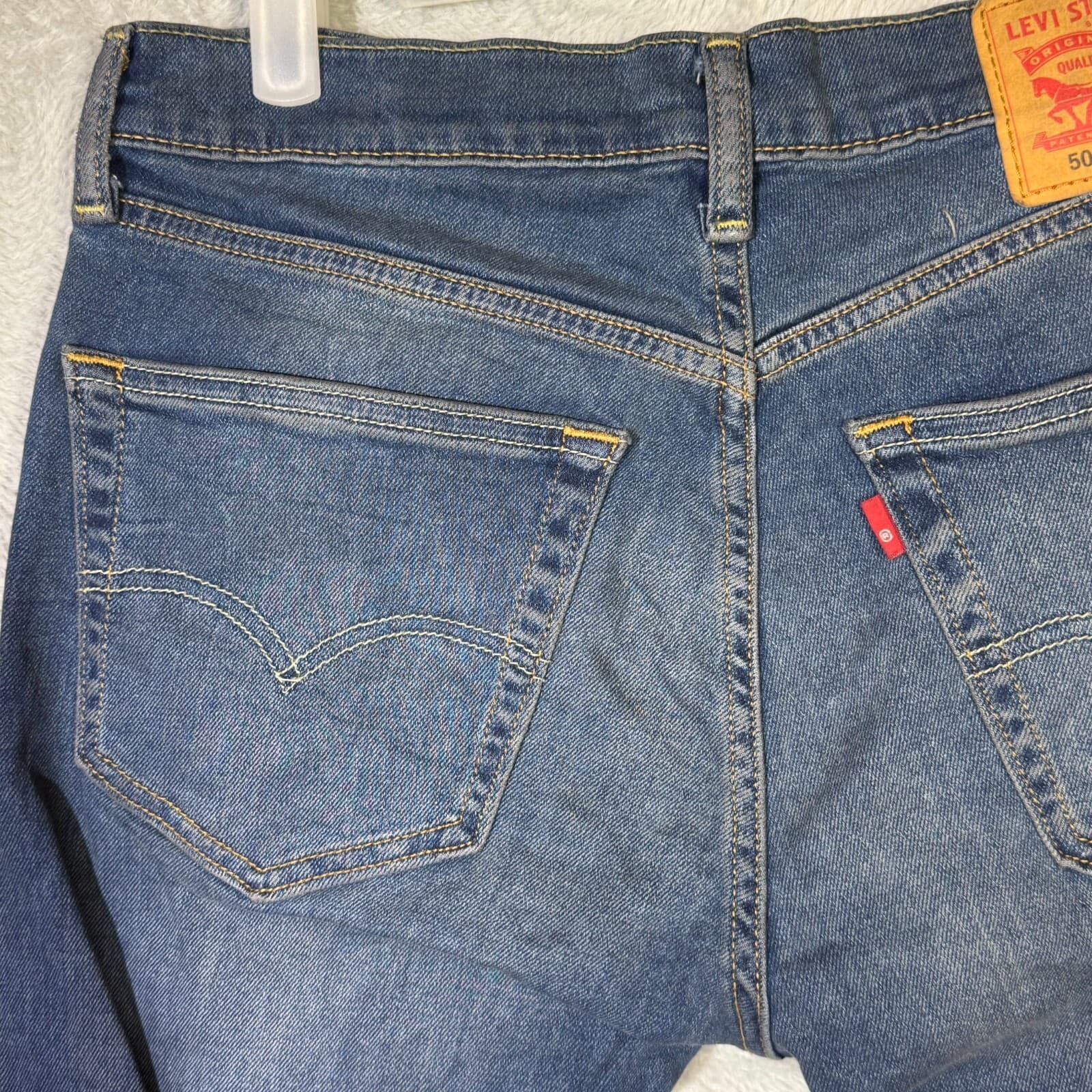 Levi’s 505 Men’s Jeans 31x30 Blue Denim Regular Fit Mid-Rise Straight Leg - Thumbnail 6