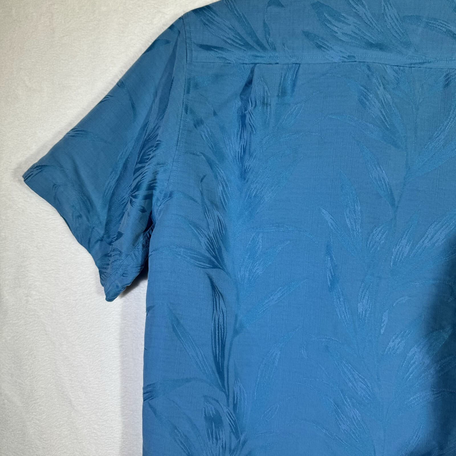 Caribbean Men’s Medium Teal Blue Tropical Hawaiian Shirt – 100% Polyester, Light - Thumbnail 12