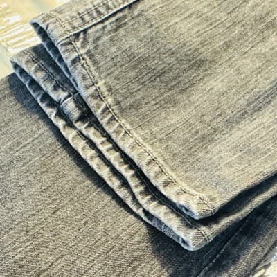 Levis 511 Jeans Mens 32x33 Gray Light Wash Slim Taper Stretch Denim Zip Fly - Thumbnail 9