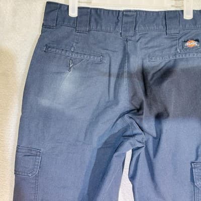 Dickies Pants Mens 34x30 Blue Cargo Regular Straight Workwear Polyester Cotton - Thumbnail 7