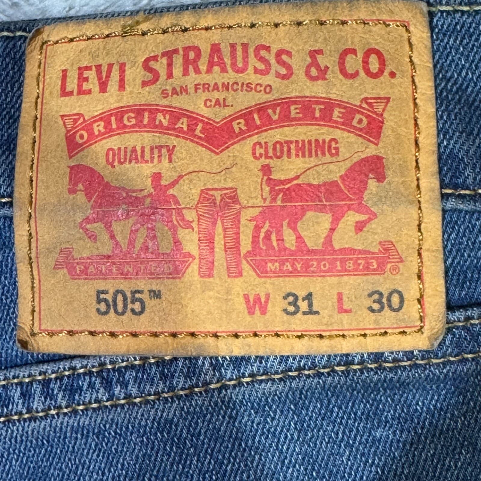 Levi’s 505 Men’s Jeans 31x30 Blue Denim Regular Fit Mid-Rise Straight Leg - Thumbnail 10