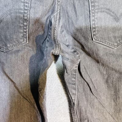 Levis 511 Jeans Mens 32x33 Gray Light Wash Slim Taper Stretch Denim Zip Fly - Thumbnail 3