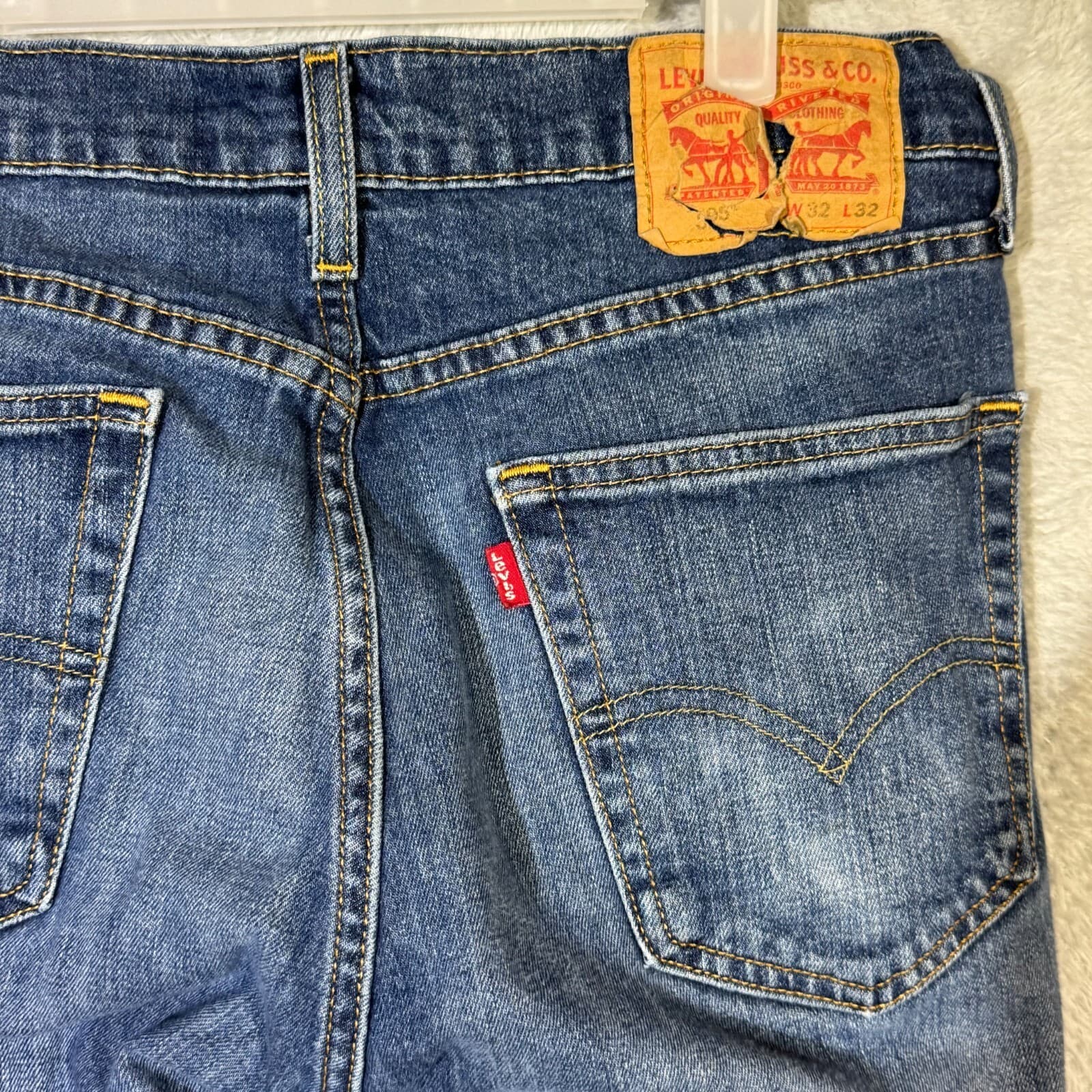 Levi’s 505 Jeans Men’s 32x32 Blue Denim Regular Fit Mid-Rise Straight Leg - Thumbnail 7