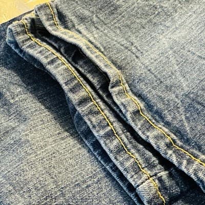 Vintage Levis 502 Jeans Mens 34x28 Blue Medium Wash Tapered Denim Stretch - Thumbnail 9
