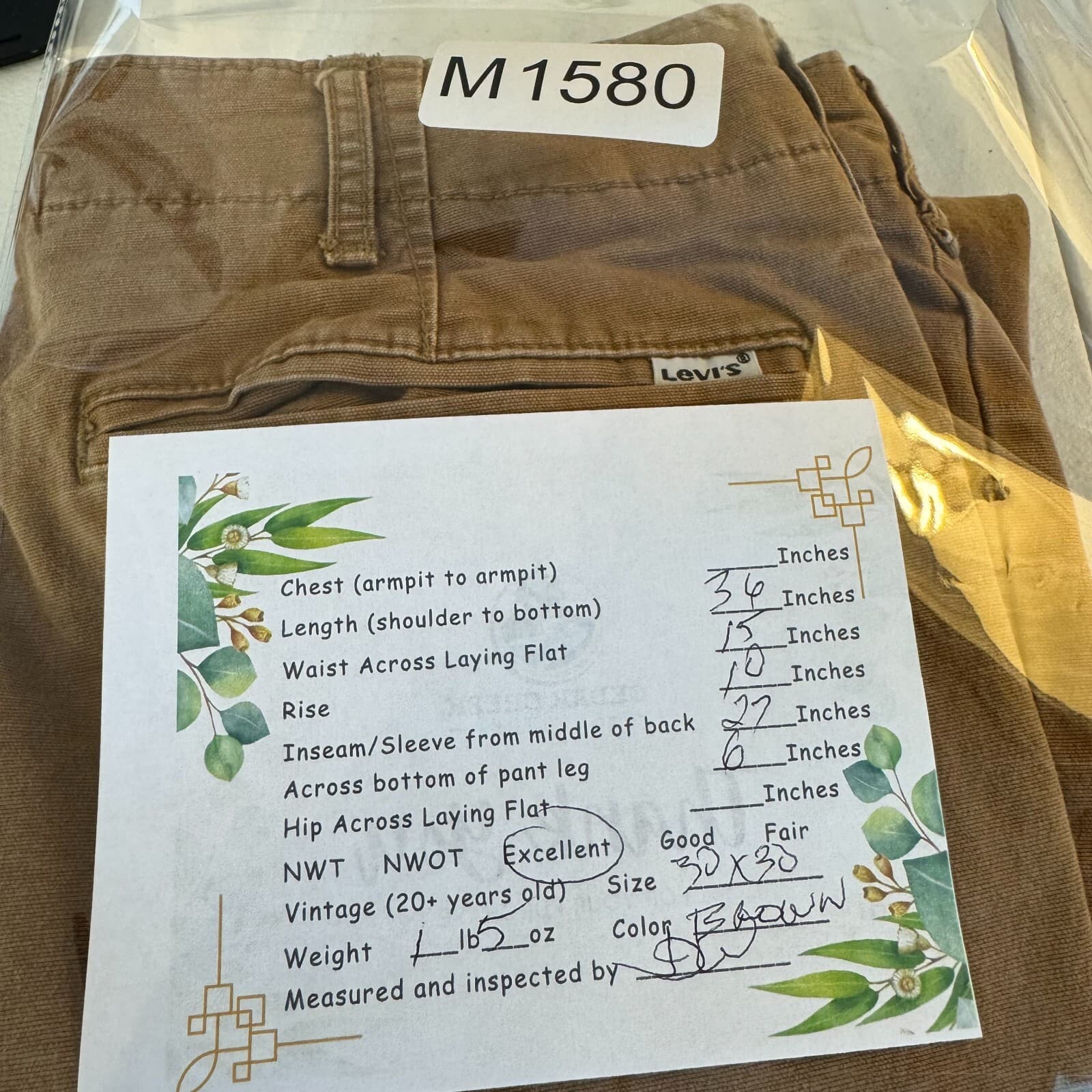 Levi’s 559 Men’s Jeans 38x30 Blue Denim Relaxed Fit Straight Leg - Thumbnail 8