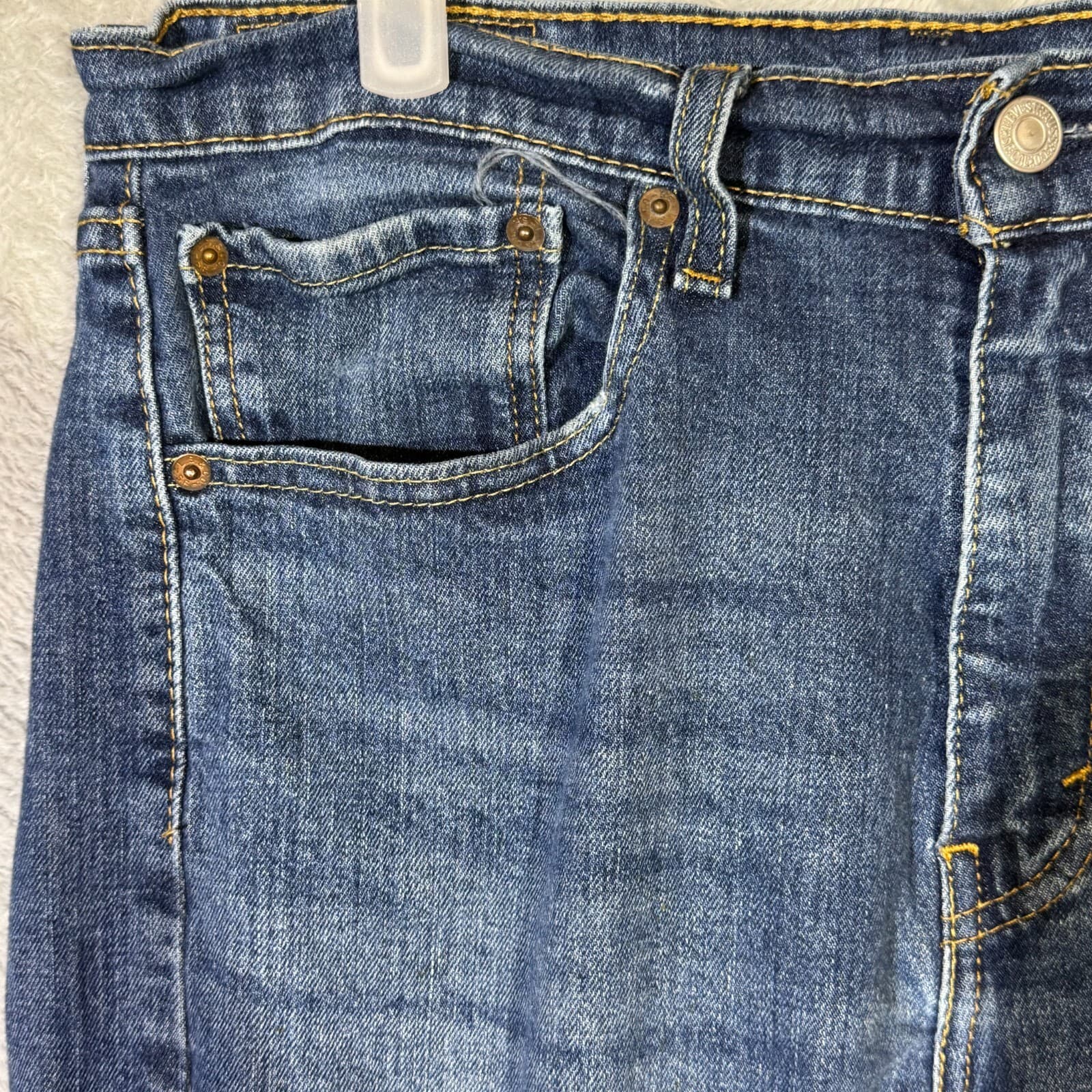 Levi’s 505 Jeans Men’s 32x32 Blue Denim Regular Fit Mid-Rise Straight Leg - Thumbnail 3