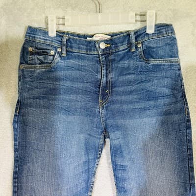 Vintage Levis 502 Jeans Mens 34x28 Blue Medium Wash Tapered Denim Stretch - Thumbnail 3