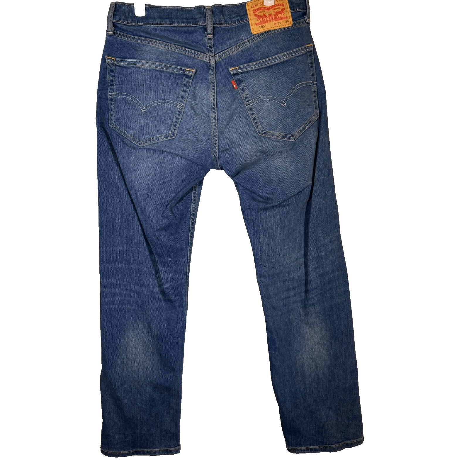 Levi’s 505 Men’s Jeans 31x30 Blue Denim Regular Fit Mid-Rise Straight Leg - Thumbnail 2