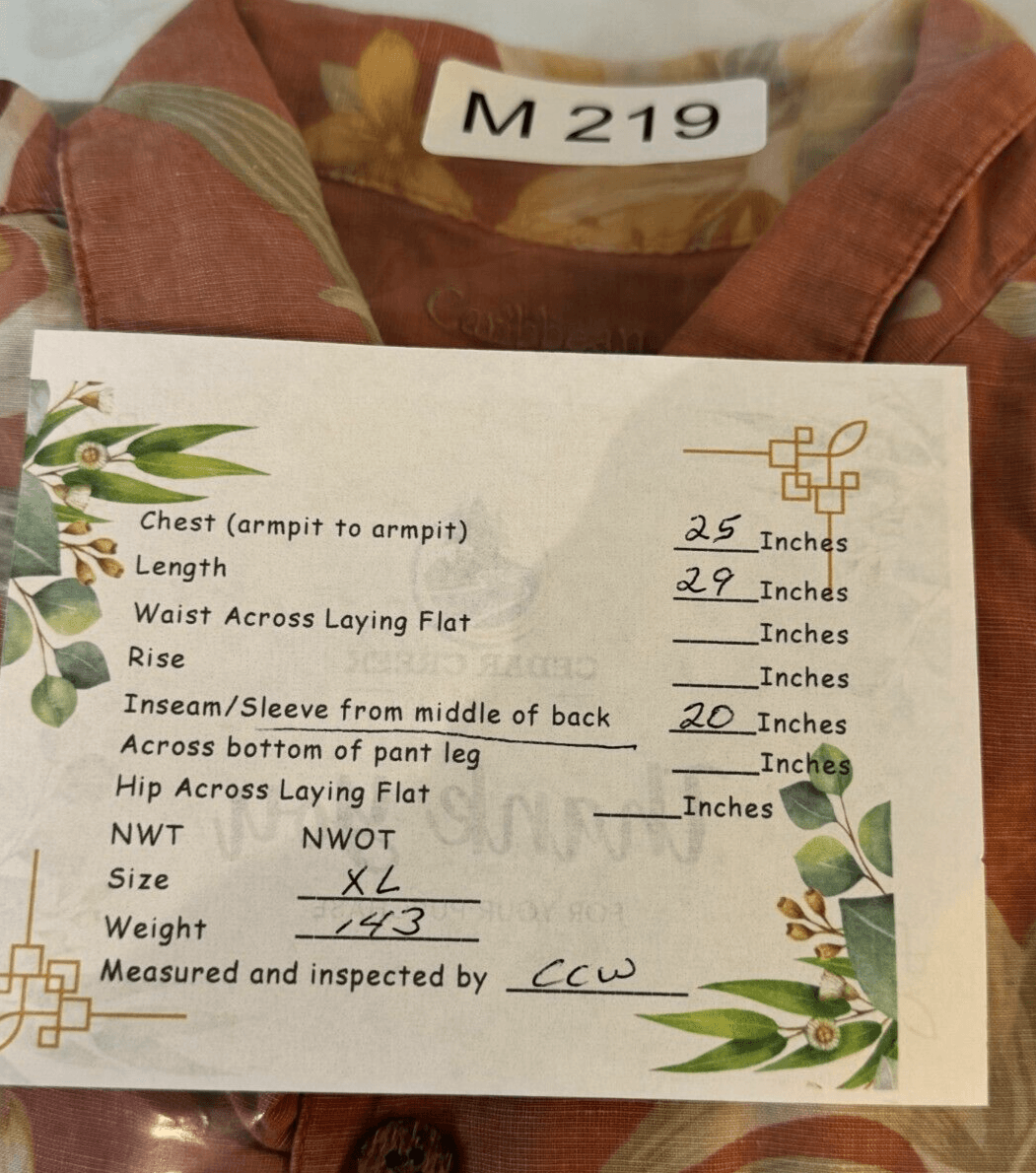 Caribbean Men’s XL Brown Silk-Linen Tropical Hawaiian Shirt Lightweight Button - Thumbnail 8