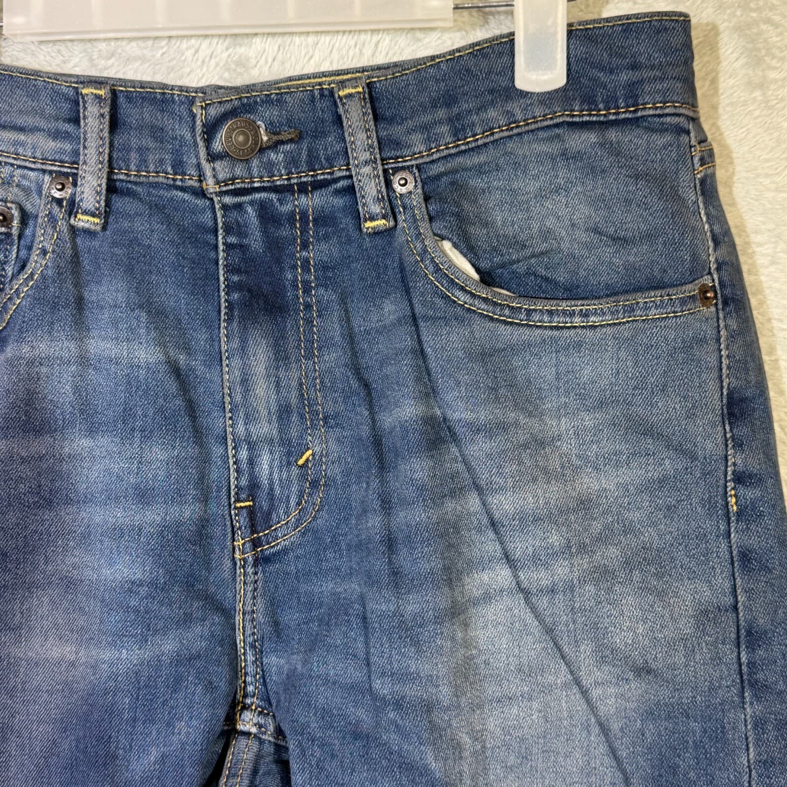 Levi’s 505 Men’s Jeans 31x30 Blue Denim Regular Fit Mid-Rise Straight Leg - Thumbnail 4