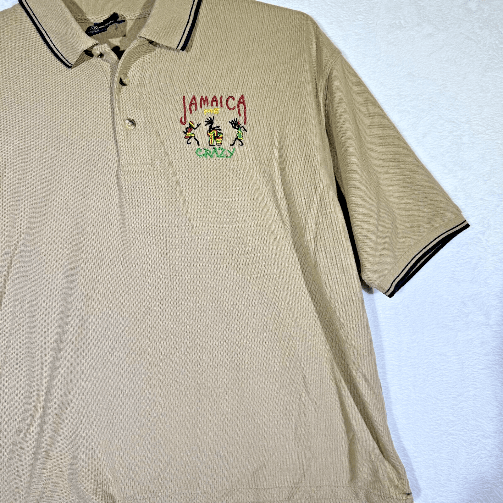 Island Polo Men’s XL Pre‑Shrunk Tan Polo Shirt – 100% Cotton, Lightweight, Machi - Thumbnail 6