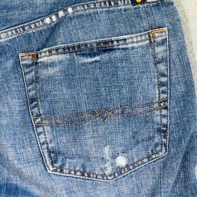 Lucky Brand 221 Original Straight Jeans Mens 36x34 Blue Light Wash Denim - Thumbnail 5