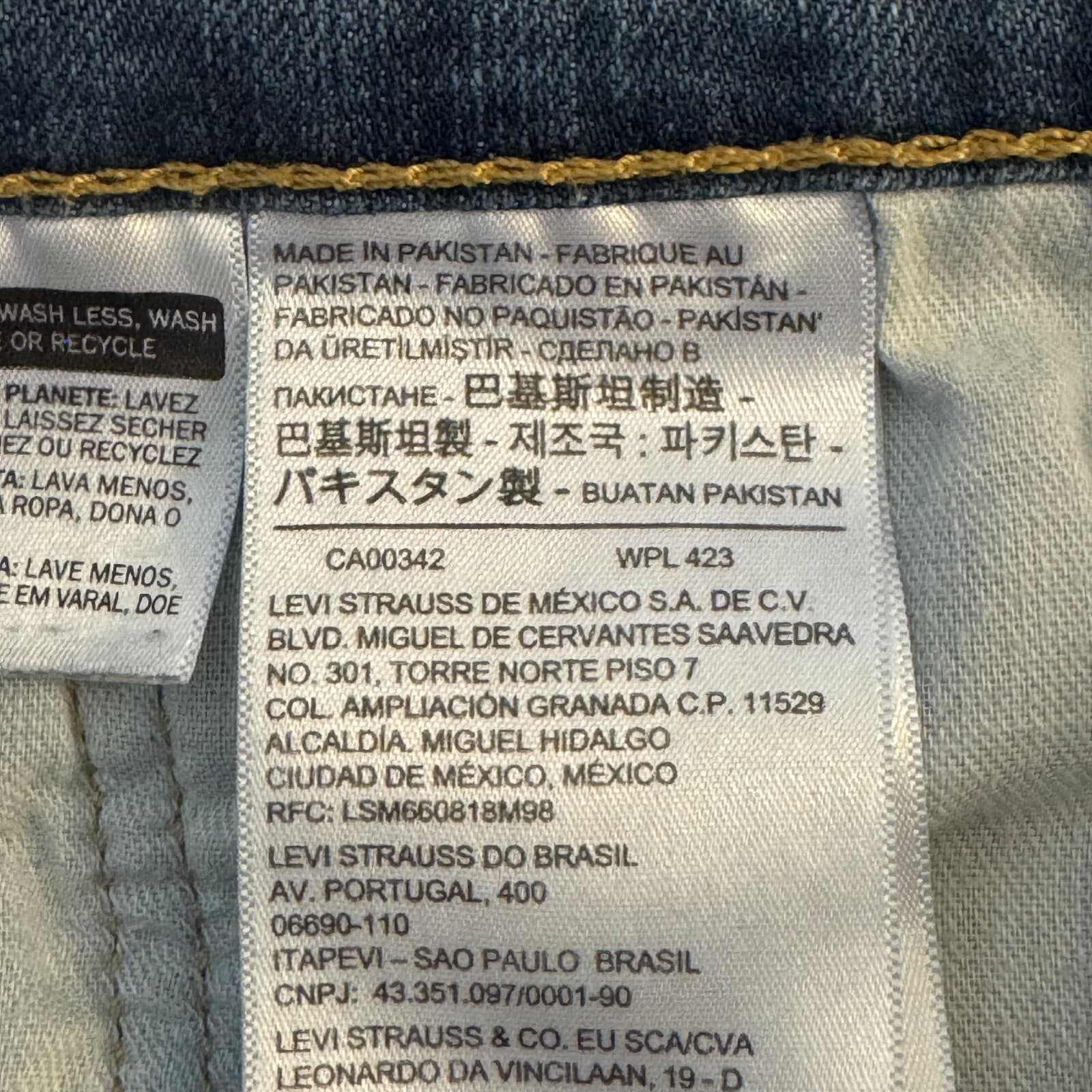 Levi's 559 Jeans Mens 34x30 Blue Denim Relaxed Straight Mid Rise Stretch Zip Fly - Thumbnail 5