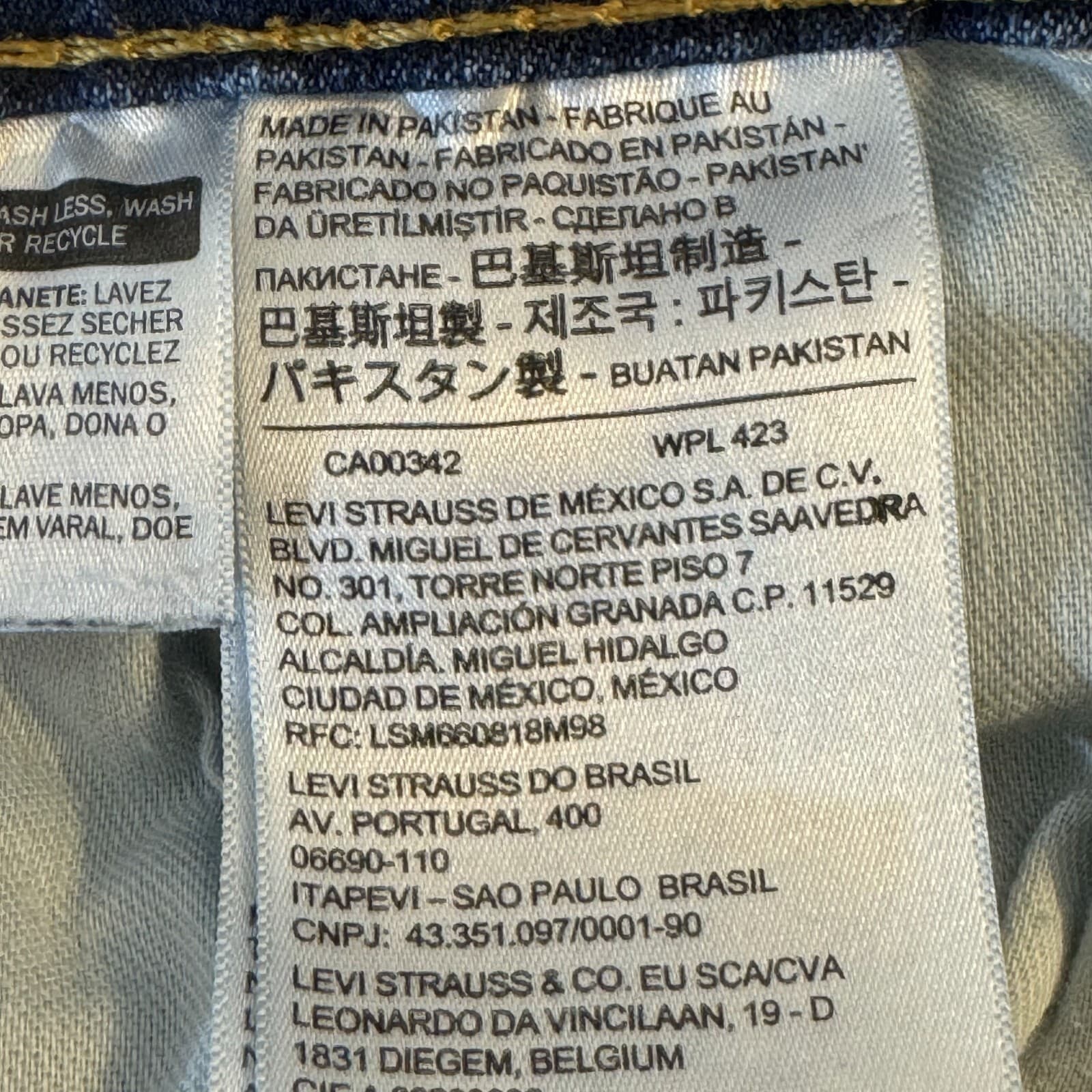 Levi's 559 Jeans Mens 46x30 Blue Denim Relaxed Straight Mid Rise Whiskered Zip - Thumbnail 5