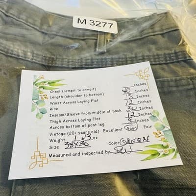 Dickies Pants Mens 38x30 Green Canvas Straight Relaxed Fit Work Utility - Thumbnail 9