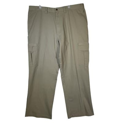 Dickies Cargo Pants Mens 42x32 Khaki Utility Workwear Pockets Polyester Blend - Image 1