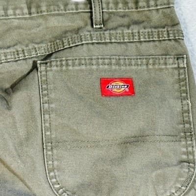 Dickies Pants Mens 38x30 Green Canvas Straight Relaxed Fit Work Utility - Thumbnail 4