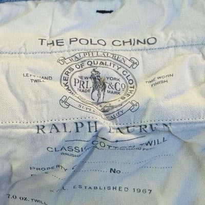 Polo Ralph Lauren The Polo Chino Pants Mens 38x30 Blue Dark Wash Classic Fit - Thumbnail 5