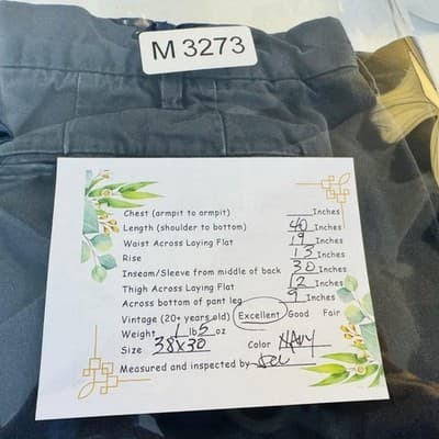 Polo Ralph Lauren The Polo Chino Pants Mens 38x30 Blue Dark Wash Classic Fit - Thumbnail 10