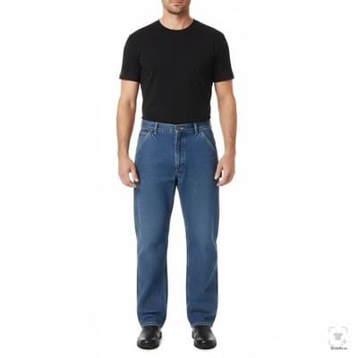 Carhartt 813-DPS Jeans Mens 38x32 Blue Medium Wash Zip Fly Relaxed Straight - Thumbnail 4