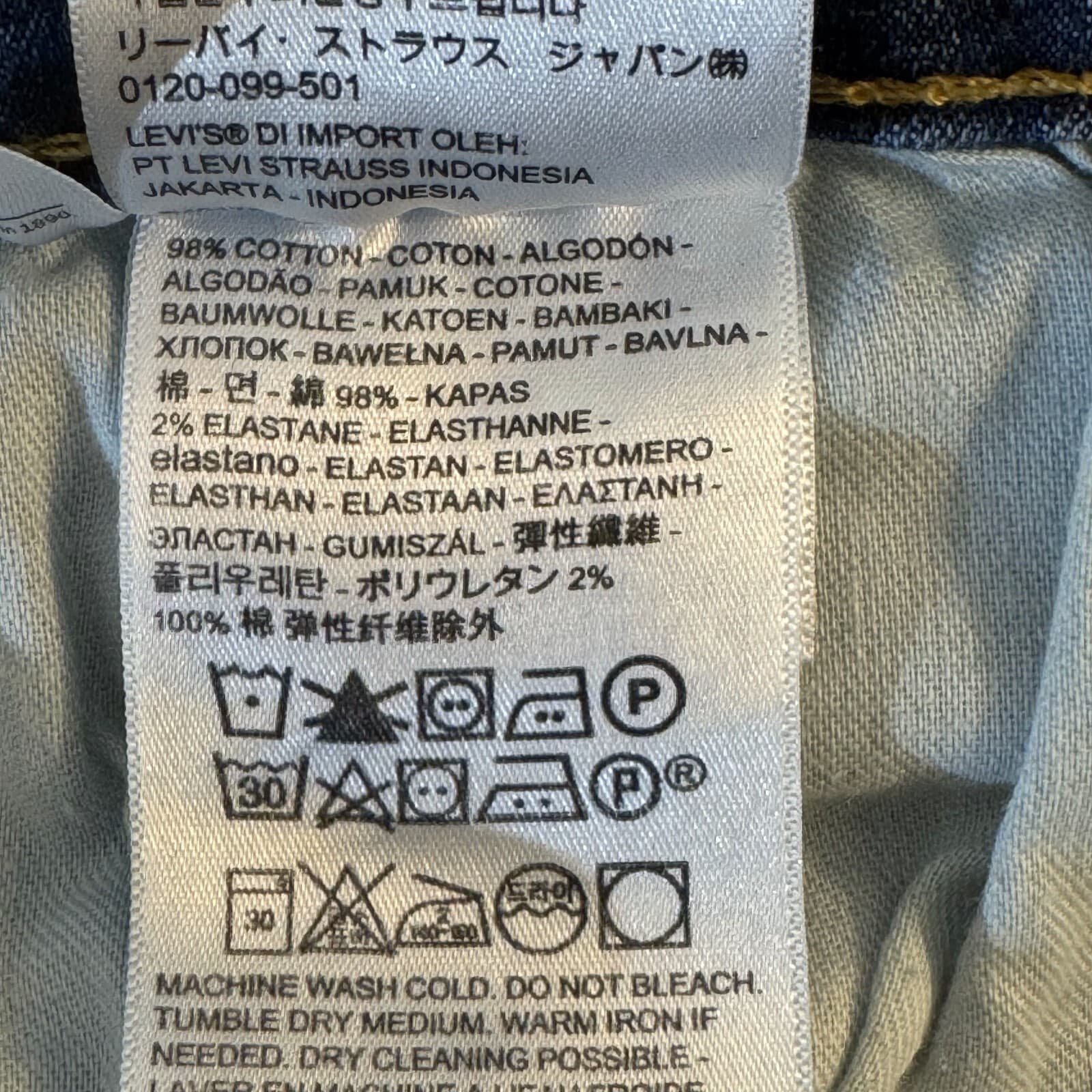 Levi's 559 Jeans Mens 46x30 Blue Denim Relaxed Straight Mid Rise Whiskered Zip - Thumbnail 6