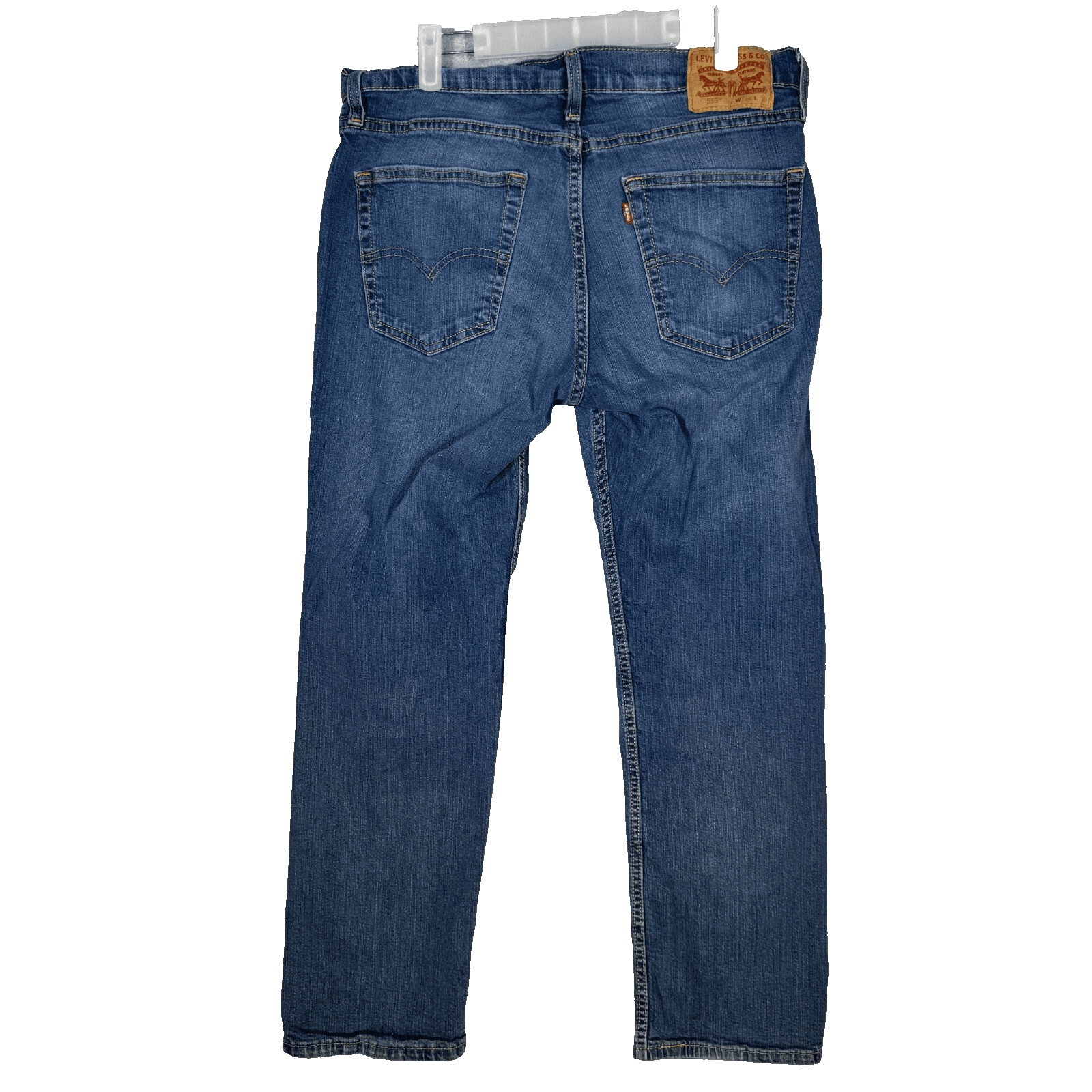 Levi's 559 Jeans Mens 34x30 Blue Denim Relaxed Straight Mid Rise Stretch Zip Fly - Thumbnail 2