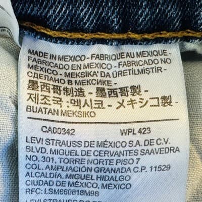 Levis 511 Jeans Mens 38x30 Blue Medium Wash Slim Taper Stretch Denim Zip Fly - Thumbnail 5