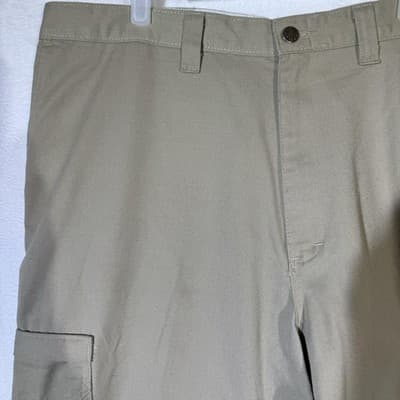Dickies Cargo Pants Mens 42x32 Khaki Utility Workwear Pockets Polyester Blend - Thumbnail 6