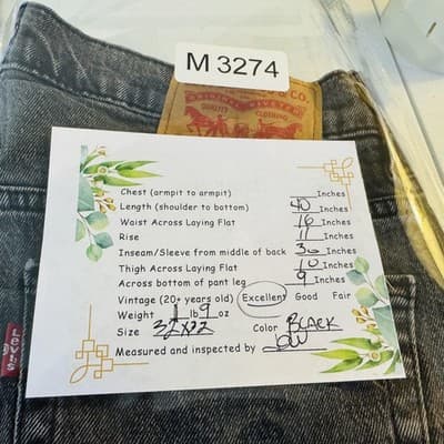 Levis 569 Jeans Mens 32x32 Black Charcoal Wash Relaxed Straight Denim Zip Fly - Thumbnail 10