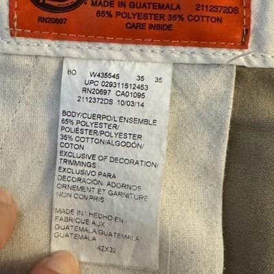 Dickies Cargo Pants Mens 42x32 Khaki Utility Workwear Pockets Polyester Blend - Thumbnail 13