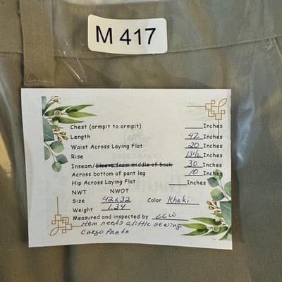 Dickies Cargo Pants Mens 42x32 Khaki Utility Workwear Pockets Polyester Blend - Thumbnail 14