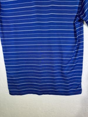 Brooks Brothers Polo Shirt Mens Medium Blue Striped Performance Golf Casual - Thumbnail 8