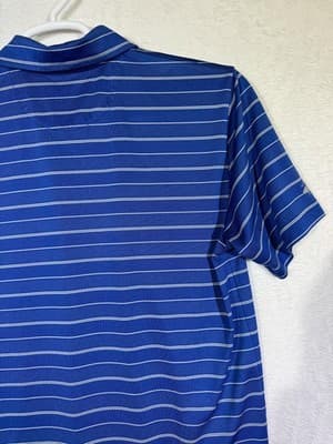 Brooks Brothers Polo Shirt Mens Medium Blue Striped Performance Golf Casual - Thumbnail 11