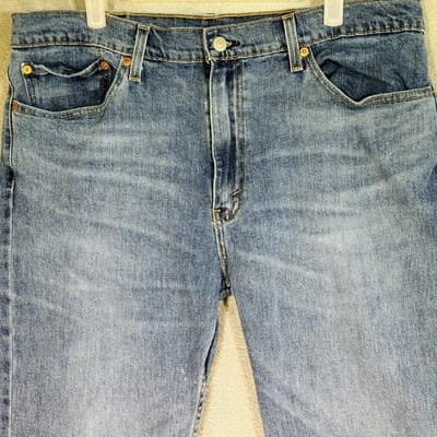 Levis 511 Jeans Mens 38x30 Blue Medium Wash Slim Taper Stretch Denim Zip Fly - Thumbnail 3