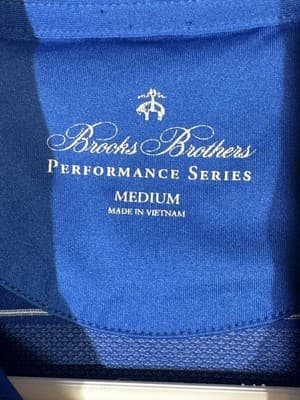 Brooks Brothers Polo Shirt Mens Medium Blue Striped Performance Golf Casual - Thumbnail 7