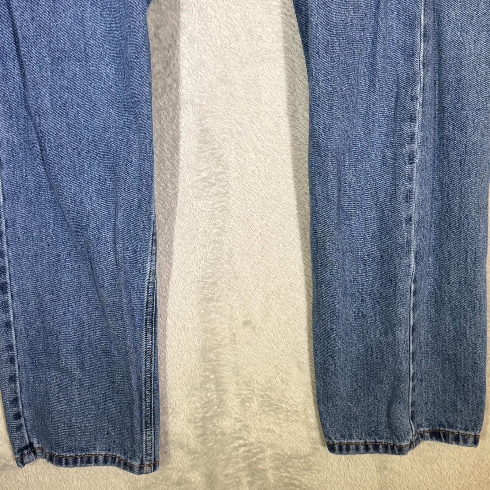 Levis 505 Jeans Mens 36x29 Regular Fit Straight Leg Blue Denim Zip Fly Classic - Thumbnail 5