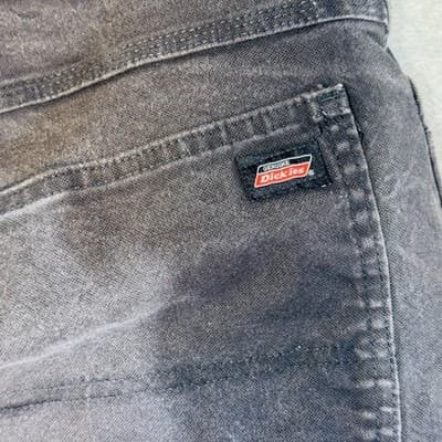 Dickies Carpenter Jeans Mens 33x32 Black Charcoal Wash Relaxed Straight Denim - Thumbnail 3