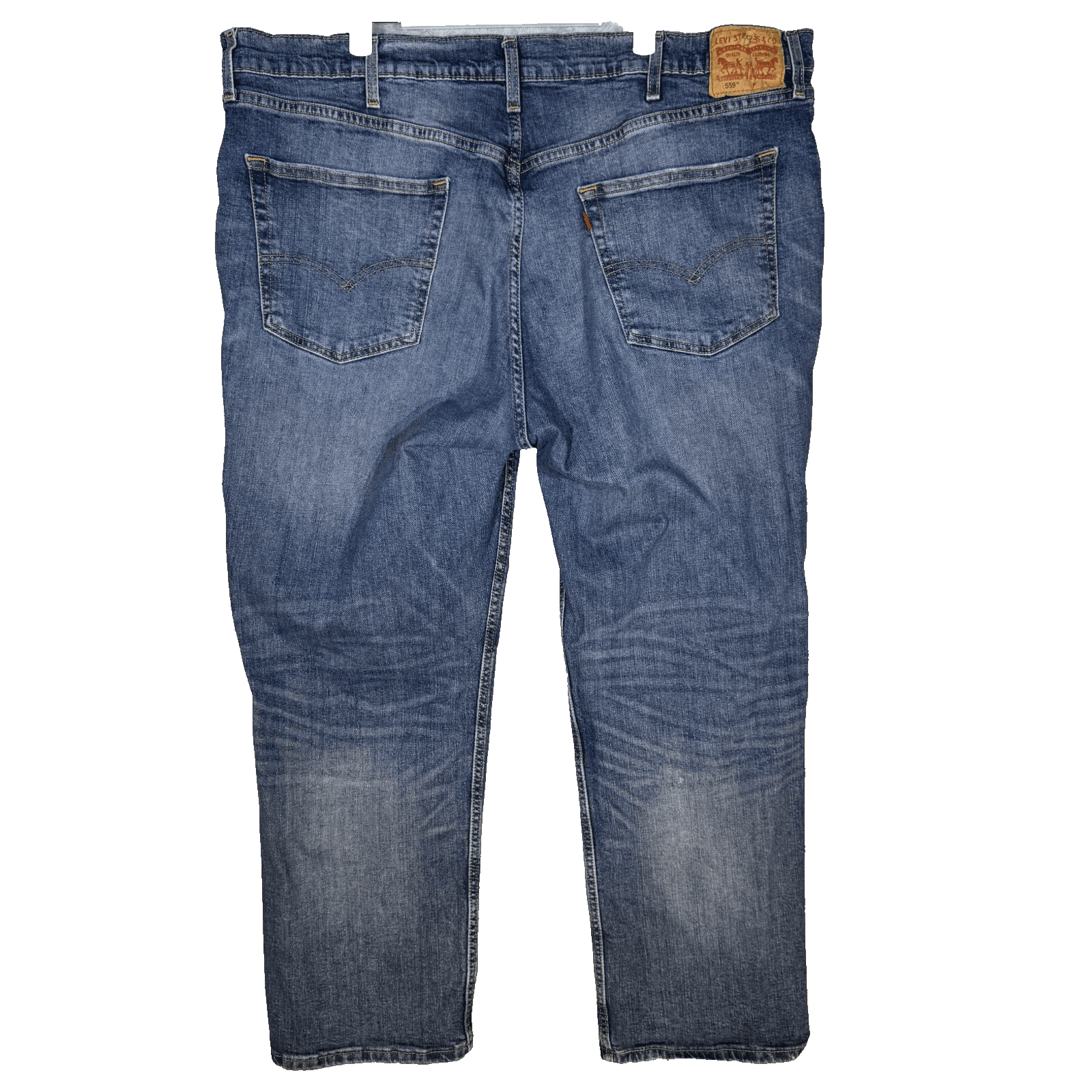 Levi's 559 Jeans Mens 46x30 Blue Denim Relaxed Straight Mid Rise Whiskered Zip - Thumbnail 2
