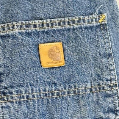 Carhartt 813-DPS Jeans Mens 38x32 Blue Medium Wash Zip Fly Relaxed Straight - Thumbnail 7