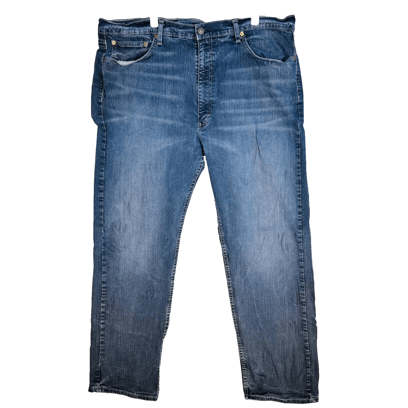 Levis 505 Jeans Mens 42x32 Blue Medium Wash Straight Denim Zip Fly Mid Rise - Image 1