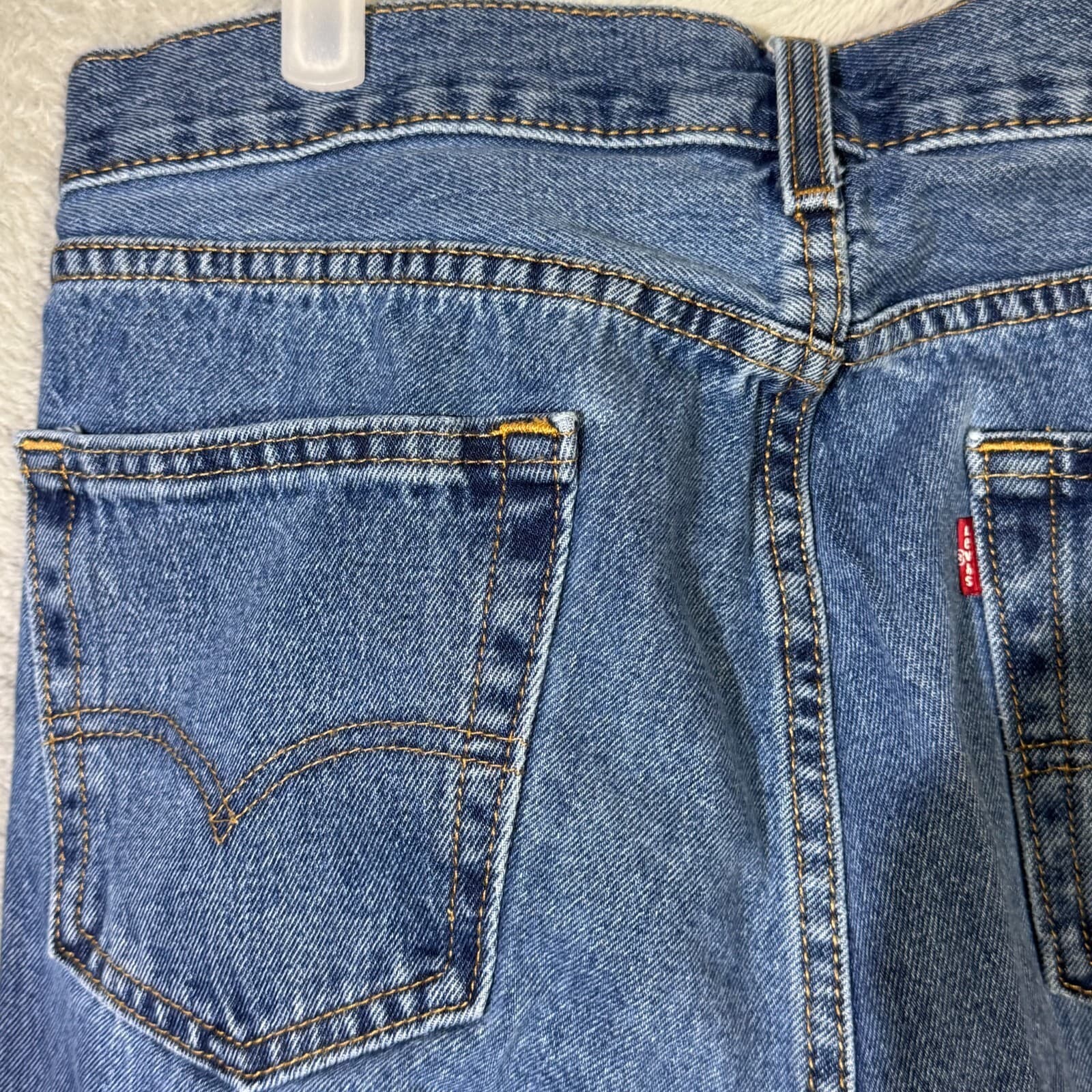 Levis 505 Jeans Mens 36x29 Regular Fit Straight Leg Blue Denim Zip Fly Classic - Thumbnail 6