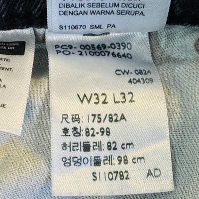 Levis 569 Jeans Mens 32x32 Black Charcoal Wash Relaxed Straight Denim Zip Fly - Thumbnail 8