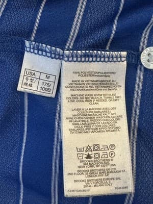 Brooks Brothers Polo Shirt Mens Medium Blue Striped Performance Golf Casual - Thumbnail 12