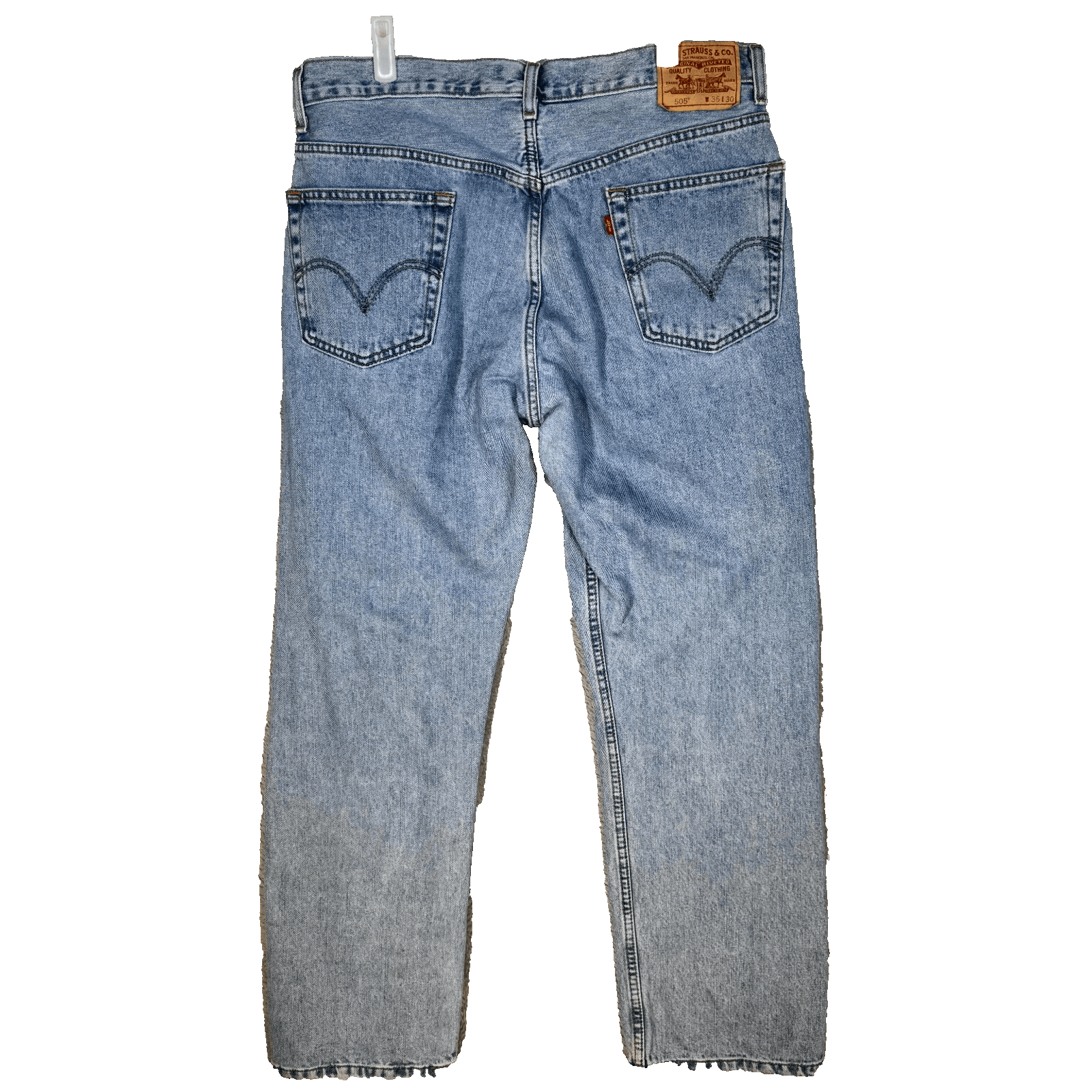 Vintage Levi's 505 Jeans Mens 36x30 Blue Denim Regular Fit Mid Rise Zip Fly - Thumbnail 2